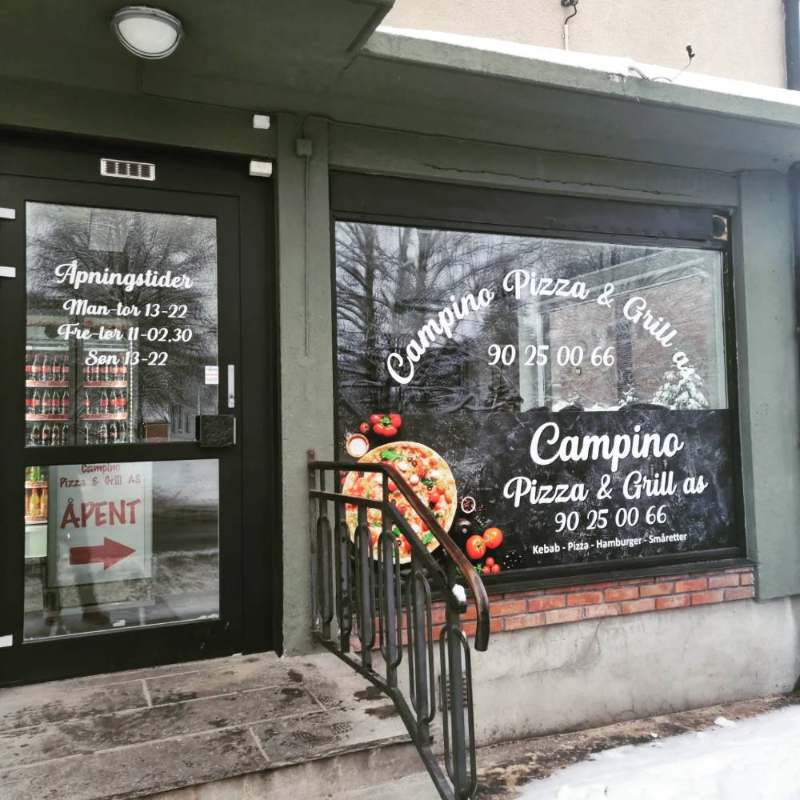 Campino Pizza & Grill — vindusdekor